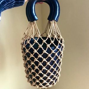 Staud Navy Blue Moreau Bucket bag